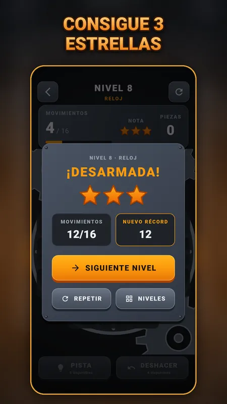 Consigue 3 estrellas