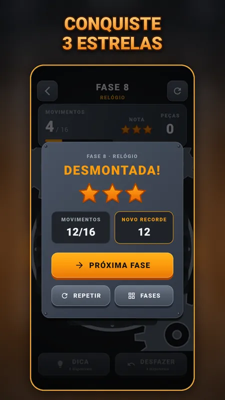Conquiste 3 estrelas