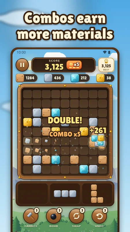Combos earn more materials